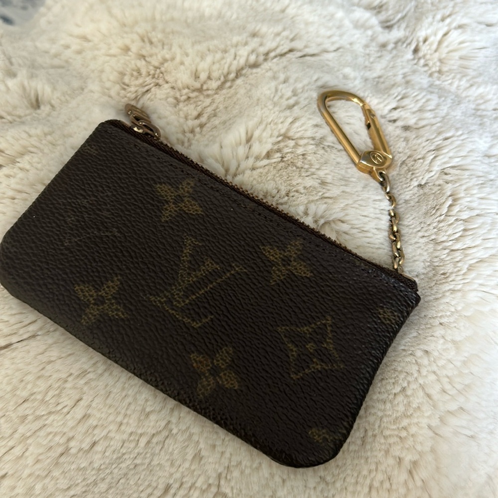Louis Vuitton LV Monogram Brown Coin Key Pouch Card Case
